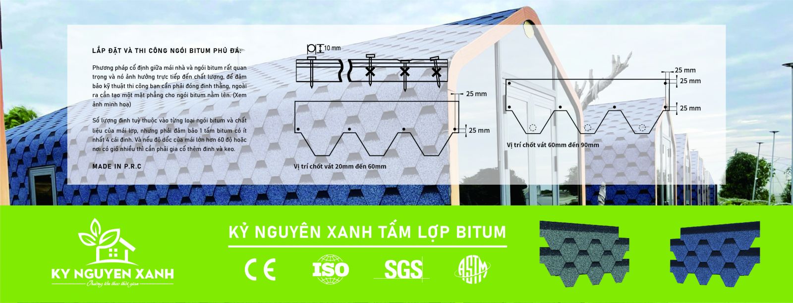 cách lắp đặt ngói bitum phủ đá